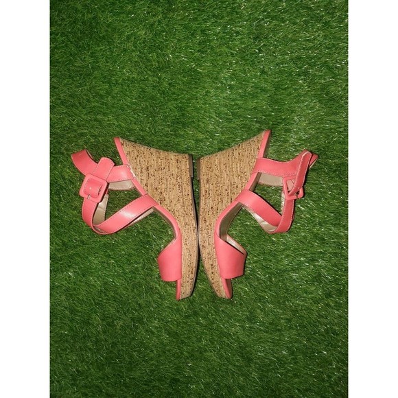 Style & Co, Allexus Open Toe Synthetic Wedge Heel, Coral, Women's Size 7 M - Picture 7 of 10